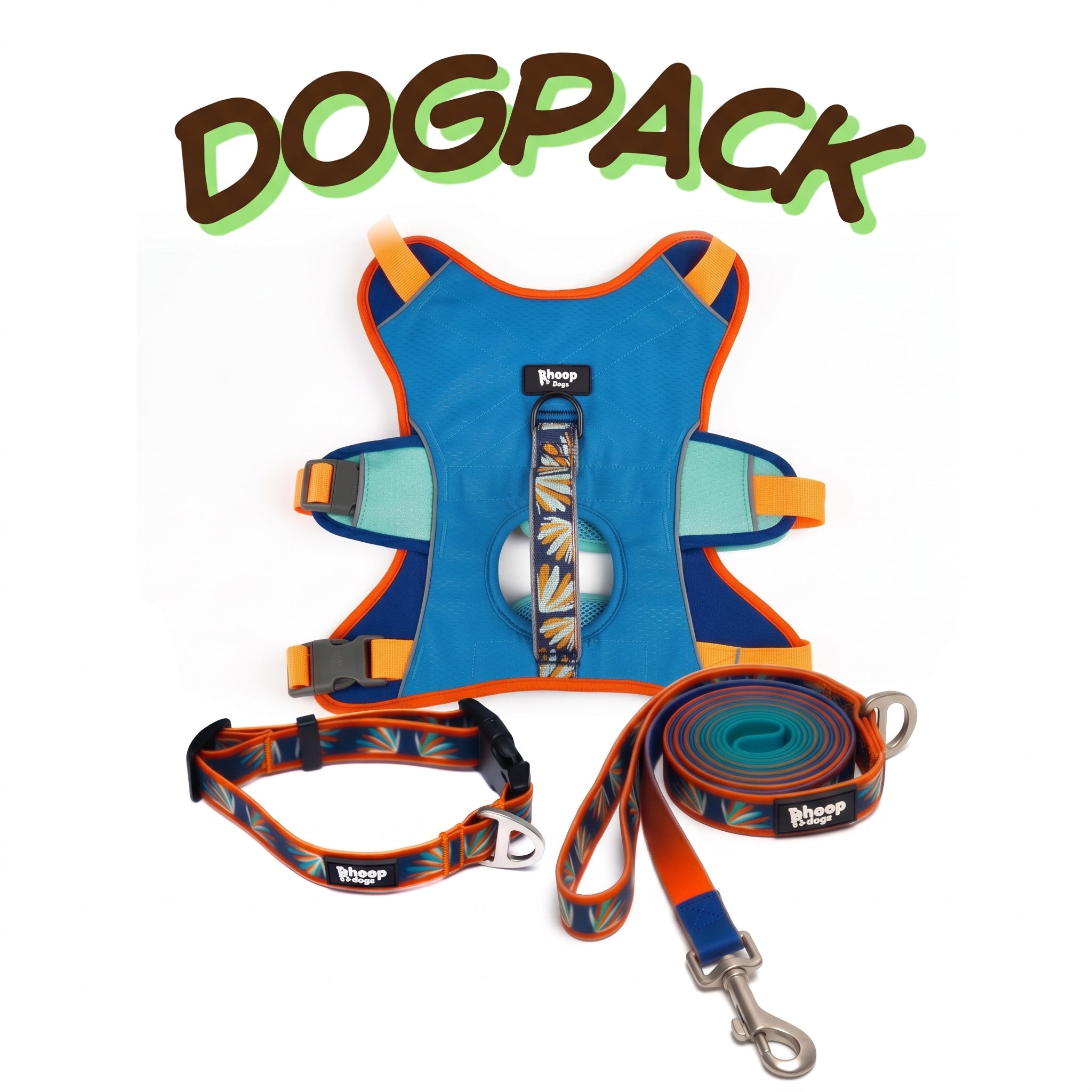 Pack para perros: arnés, collar y correa — Martín Pescador
